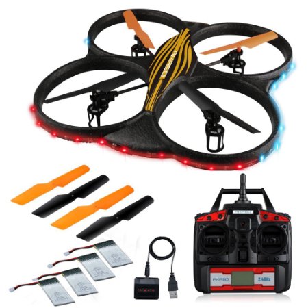 AKASO K88 Quadcopter 24GHz 4 CH 6 Axis Gyro RC Drone HD Camera Bundle with Battery and Charger