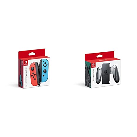 Nintendo Joy-Con (L/R) - Neon Red/Neon Blue & Joy-Con Charging Grip