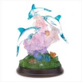 Gifts and Decor Light Up Dolphin Sculpture Figurine Desk Table Figure