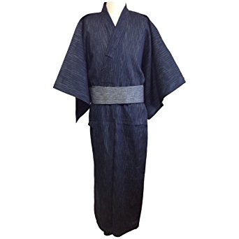 Edoten Men's Kimono Japan Shijira Weaving Yukata