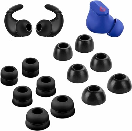 Ear Hooks Memory Foam Ear Tips Kits Compatible with Beats Studio Buds, Anti-Slip Comfortable Noise Reduce Double Flange Eartips Accessories Compatible with Beats Studio Buds Black L/M/S