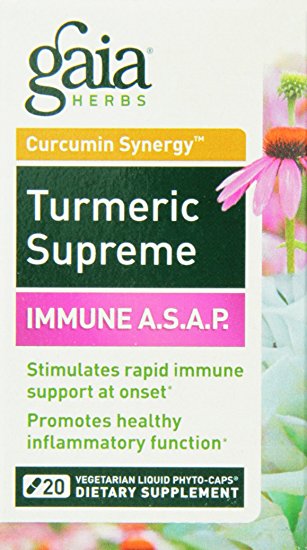 Gaia Herbs Turmeric Supreme Immune A.S.A.P Supplement, 20 Count