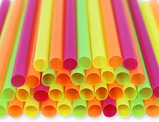 Jumbo Straws Assorted Colors Extra Wide for Smoothie Slushies Tea Frozen Cocktails Drinks - Disposable Party Straws - 50 Pieces