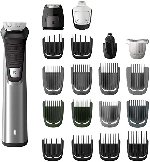 Philips Norelco Multigroom Series 7000, Men's Grooming Kit with Trimmer for Beard, Head, Body, and Face - No Blade Oil Needed, MG7750/49