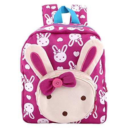 Vicloon Cute Rabbit Animals Child Shoulders Bag Kids Book Backpack Baby Girls School Bag Rose