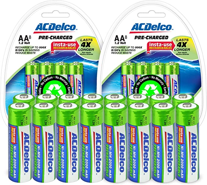 ACDelco AA NiMH Precharged Rechargeable Batteries, 16-count