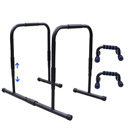 UBOWAY Functional Dip Stands - Steel Parallel Bars with Double Safety Connectors Fitness Workout Dip Bars Push Up Stand with Push-up Holders