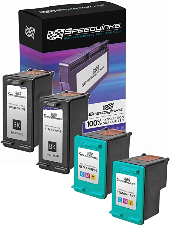 Speedy Inks Remanufactured Ink Cartridge Replacement for HP 96 and HP 97 (2 Black, 2 Color, 4-Pack)