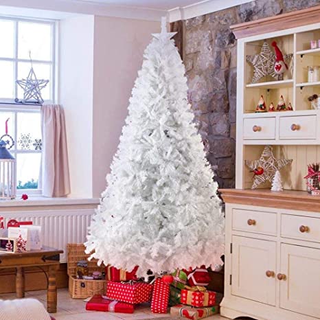 KARMAS PRODUCT 10 Ft White Christmas Tree 2150 Tips Decorate Pine Tree with Metal Legs, Without Decorations
