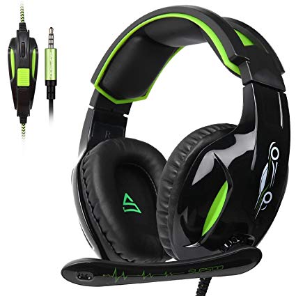 Updated SUPSOO Xbox One Gaming Headset 3.5mm wired Over-ear Noise Isolating Microphone Volume Control for Xbox one /PS4/Mac / PC/ Laptop -Black