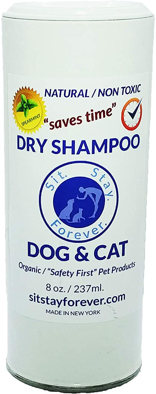 SIT. STAY. FOREVER. SAFETY FIRST PET PRODUCTS Dry Powder Shampoo Dog and cat