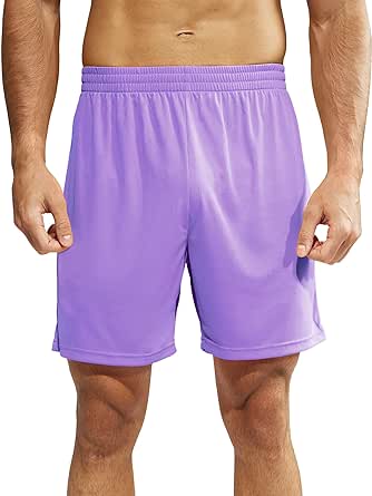 MIER Men's 7 Inches Running Shorts Quick Dry Gym Shorts Lightweight Workout with Liner, Zip Pocket