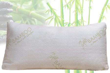 Bamboo By Home With Comfort - Bamboo Pillow With Shredded Memory Foam and Stay Cool Cover (Queen)