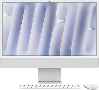 Apple 2024 iMac All-in-One Desktop Computer with M4 chip with 10-core CPU and 10-core GPU: Built for Apple Intelligence, 24-inch Retina Display, 16GB Unified Memory, 256GB SSD Storage; Silver