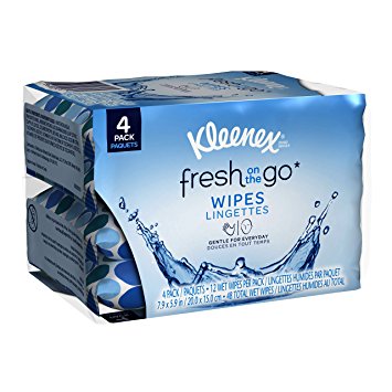 Kleenex Fresh on The Go Wipes 4-Pack, 48-Count