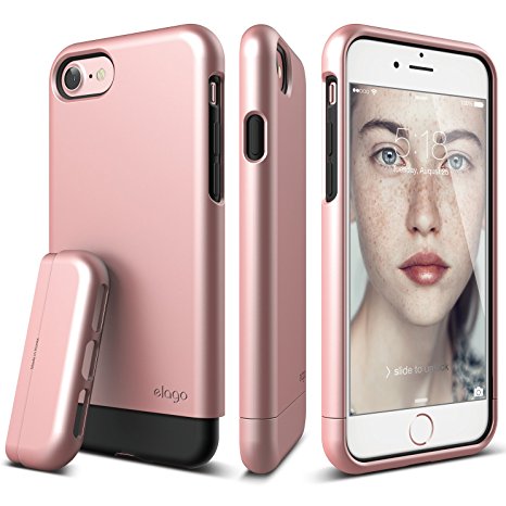 iPhone 7 Case, elago® [Glide][Rose Gold / Rose Gold] - [Multi-Option Case][Military Drop Test Certified][Sophisticated Shock Absorption] - for iPhone 7