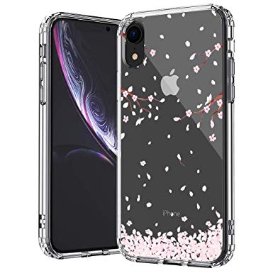 MOSNOVO iPhone XR Case, Clear iPhone XR Case, Cherry Blossom Floral Flower Pattern Clear Design Transparent Plastic Hard Back Case with Soft TPU Bumper Protective Case Cover for Apple iPhone XR