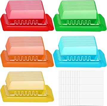 File Folder Tabs, Paxcoo 50 Sets Hanging File Folder Tabs and Inserts, Plastic Tabs for Hanging Folders, Multicolor