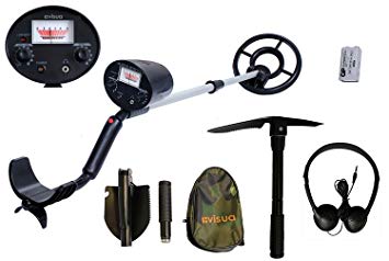 Visua Lightweight Discriminating Metal Detector with Large Waterproof Concentric Search Coil (Detector Kit: H/Phones Batts & Pick)