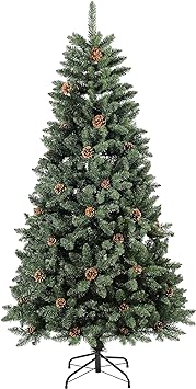 BHG Artificial Spruce Christmas Tree 7 ft, Classic Color Trees for Home, Office, Party Decoration, Easy Assembly - Green