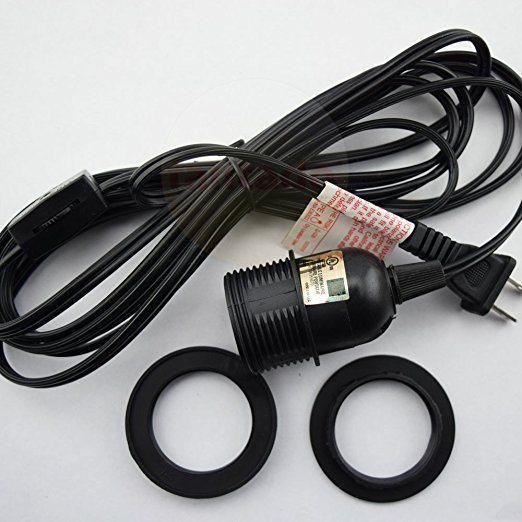 Fantado Single Socket Black Pendant Light Lamp Cord for Lanterns, 11 FT, UL Listed by PaperLanternStore