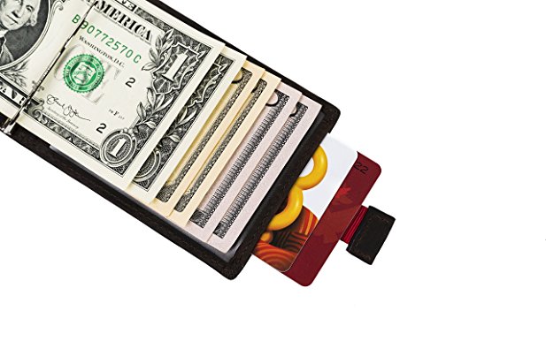 DUEBEL RFID Blocking Bifold Slim Genuine Leather Minimalist Front Pocket Wallets for Men Slim Money Clip Credit Card Holder