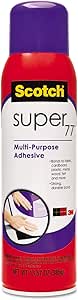 Scotch Super 77 Multipurpose Spray Adhesive, 13.57 Oz, Dries Clear