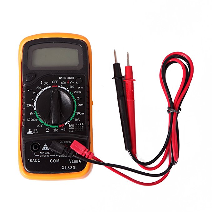 HDE Digital LCD Multimeter Voltmeter Ohmmeter AC DC Handheld Tester Tool Meter