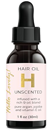Hello Lovely 100% Organic Moroccan Argan Oil For Hair, Skin, Face, Nails, & Cuticles - Best 9 Oil Blend, 100% Pure Moroccan Anti Aging, Anti Wrinkle Beauty Secret, Certified Cold Pressed - 1oz