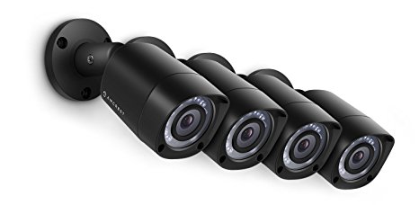 Amcrest Eco-Series 1080P HD Security Cameras, Weatherproof IP67 Bullet Cameras, 65ft IR LED Night Vision (4-Pack) (AM4PK1081BULLET)