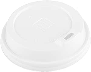 Restaurantware LIDS ONLY: 25-CT Disposable White Lid for Coffee and Tea Cups - Fits 8 12 16 20-OZ Cups: Perfect for Coffee Shops Juice Shops and Takeout - Recyclable Polystyrene Cup Lid