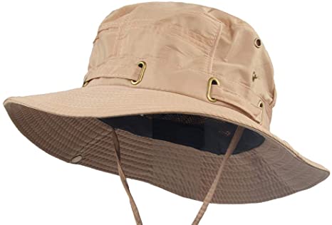 Waterproof Safari Hats | Wide Brimmed Sun Protection Boonie Cap | Explorer Jungle Bush Bucket Hat for Outdoor Hiking Fishing