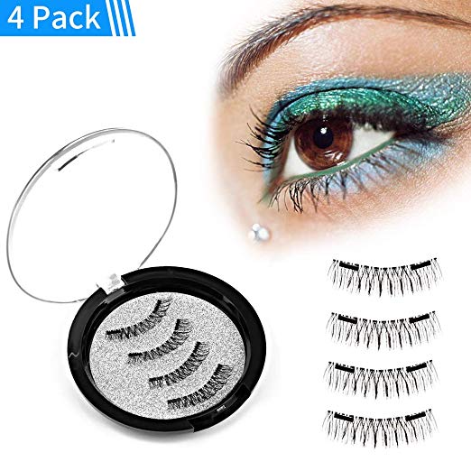 False Eyelashes, ONSON Magnetic Fake Eyelashes 3D Ladies Eyelashes Natural Look - No Glue Needed,Multipack -4 Piece