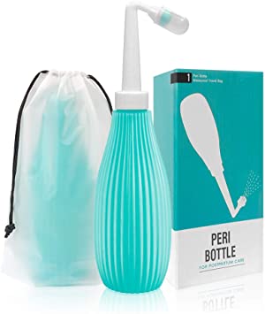 Peri Bottle 600ml for Postpartum Care, Portable Travel Bidet for Baby, Women or Bedridden Patient for Perineal Recovery and Cleansing After Birth,Cloth Diaper Sprayer (600ml)