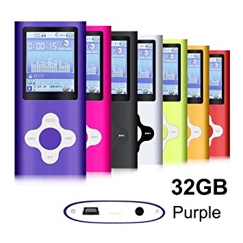 G.G.Martinsen Purple MP3/MP4 32 GB Mini Usb Port Slim Small Multi-lingual Selection 1.78 LCD Portable MP3Player , MP4 Player , Video Player , Music Player , Media Player , Audio Player