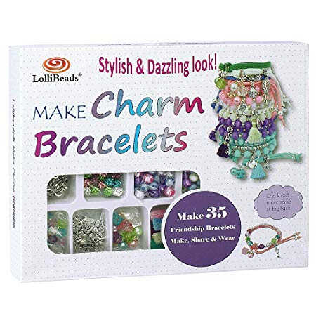 LolliBeads (TM) Make Charm Bracelets Kits 800 pcs Premium Bracelet Jewelry Making Kit Arts and Crafts for Girls Best Birthday/Christmas Gifts/Toys/DIY for Kids Friendship Bracelets Maker