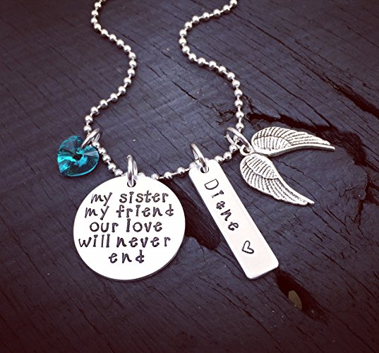My Sister My Friend Our Love Will Never End Memorial Necklace | Sister Memorial Jewelry | Loss Of A Sister Memorial Jewelry | Loss Of A Loved One Jewelry | Sympathy Gift