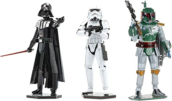 Metal Earth Fascinations Premium Series 3D Metal Model Kits Star Wars Set of 3 - Darth Vader - Stormtrooper - Boba Fett