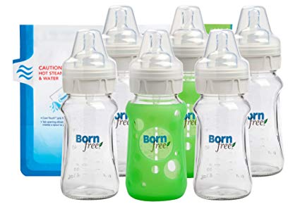 Born Free 6 Pack Glass Bottle with Bonus Sleeve, 9 Ounce