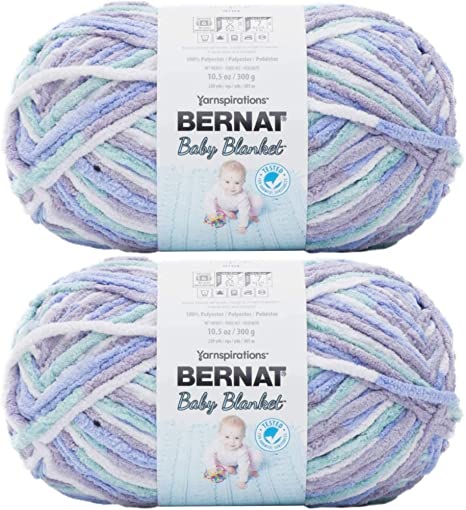 Bernat Bulk Buy Baby Blanket Big Ball Yarn (2-Pack) Purple Posy