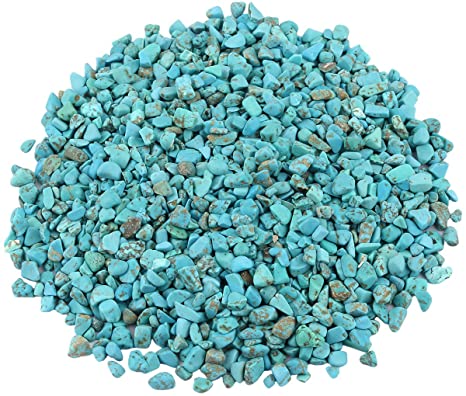 rockcloud 1 lb Howlite Turquoise Small Tumbled Chips Crushed Stone Healing Reiki Crystal Jewelry Making Home Decoration