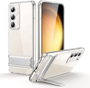 ESR Boost Ständer Hülle für Samsung Galaxy S23 Hülle, 3 Standmodi, Militärnorm Sturzschutz, unterstützt kabelloses Aufladen, dünne Handyhülle mit patentiertem Ständer, Klar