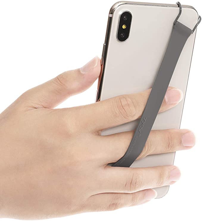 TFY Security Hand Strap Holder fit Phone Xs Max/Xs/XR/X / 8 Plus / 8/7 Plus / 7/6 Plus / 6 and Galaxy Note 9/8 / Galaxy S9  / S9 / S8  / S8 and Other Smartphones (Gray)