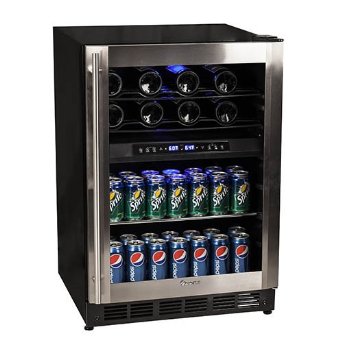 Magic Chef 44 Bottle Stainless Dual Zone Wine & Beverage Cooler MCWBC77DZC