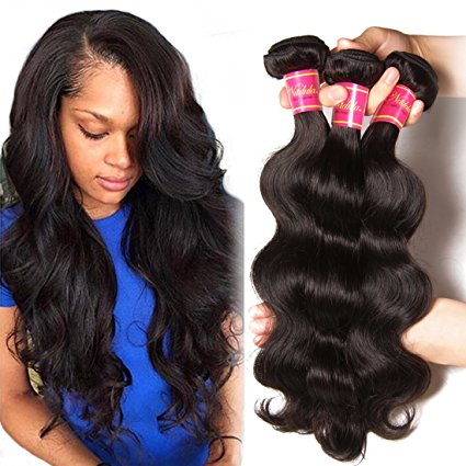 Nadula 6A Unprocessed Brazilian Remy Virgin Human Hair Body Wave Weave Pack of 3 Natural Color (8 8 8)