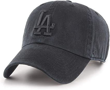 '47 Brand Strapback Cap - Clean UP LA Dodgers Black Washed