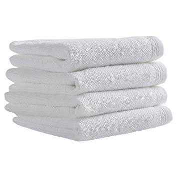 Rivet Organic Cotton Washcloth Set, 4-Pack, Bright White