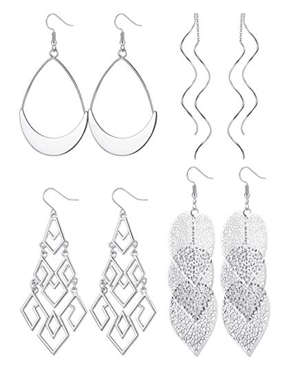 ORAZIO Dangle Earrings for Women Girls Cute Lightweight Metal Drop Earrings Set