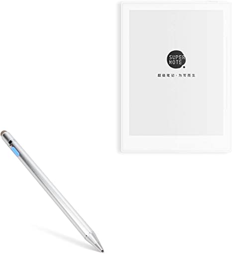 BoxWave Stylus Pen for Ratta SuperNote A6 Agile (Stylus Pen by BoxWave) - AccuPoint Active Stylus, Electronic Stylus with Ultra Fine Tip for Ratta SuperNote A6 Agile - Metallic Silver