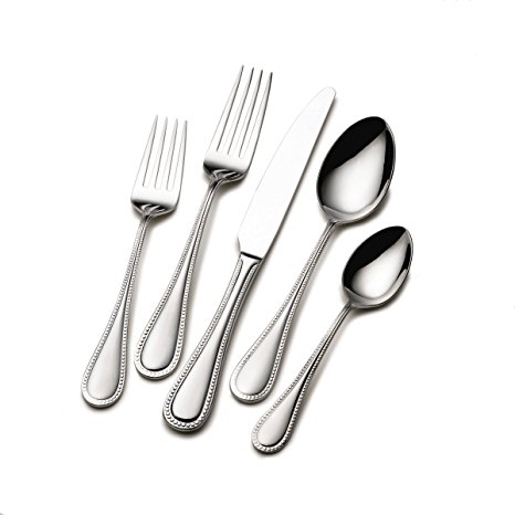 International Silver American Bead 18-Piece Stainless Steel Flatware Set, Service for 6